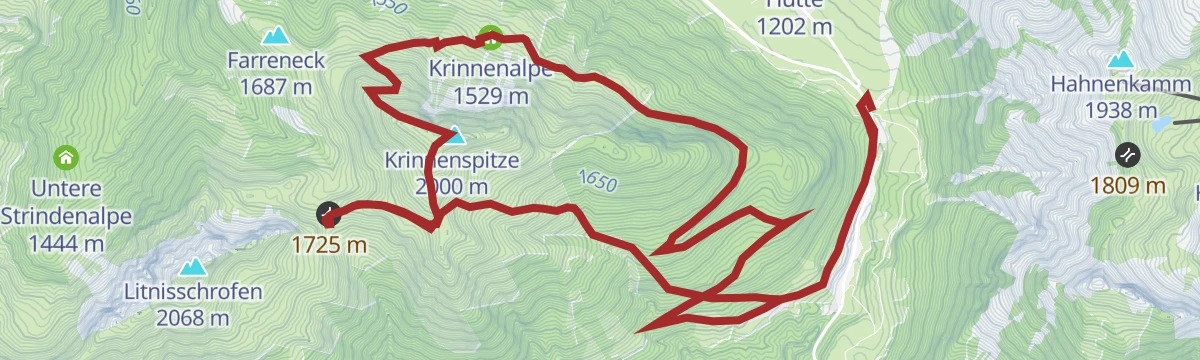 Route map: Krinnenspitze